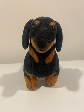 Melissa & Doug Dachshund Plush Stuffed Dog Black Tan Weiner Dog Puppy 14”